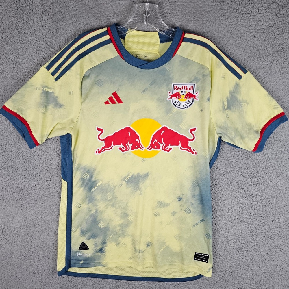 Adidas Jersey Mens M Yellow Red Bull New York Daniel Patrick Authentic 23/24